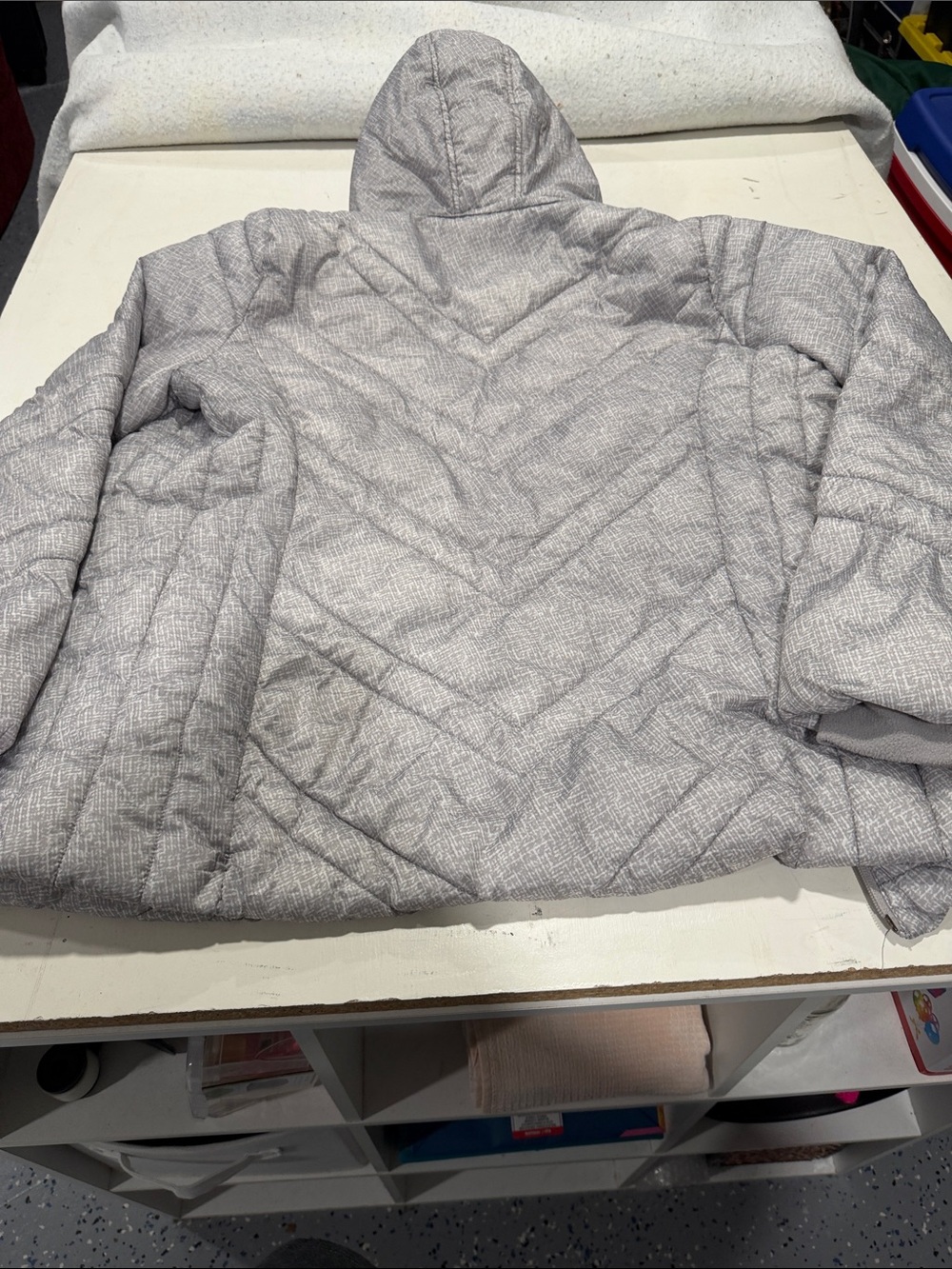 Xersion Light Gray Quilted Hooded Jacket - Picture 3 of 5